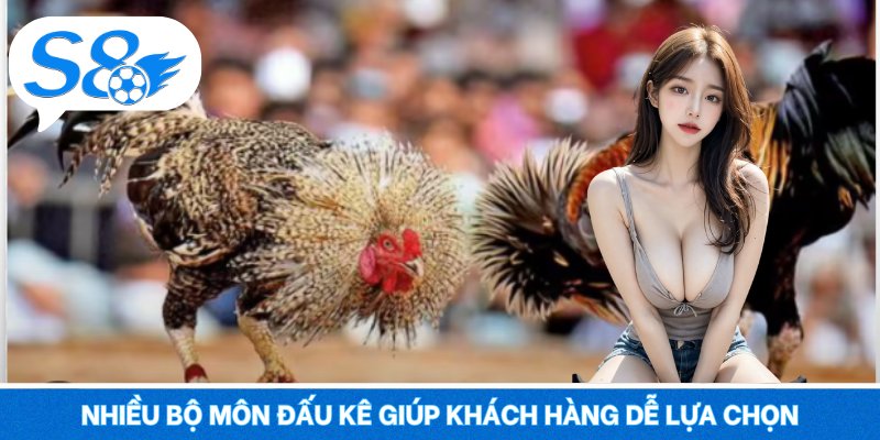 Nhiều bộ môn đấu kê giúp khách hàng dễ lựa chọn